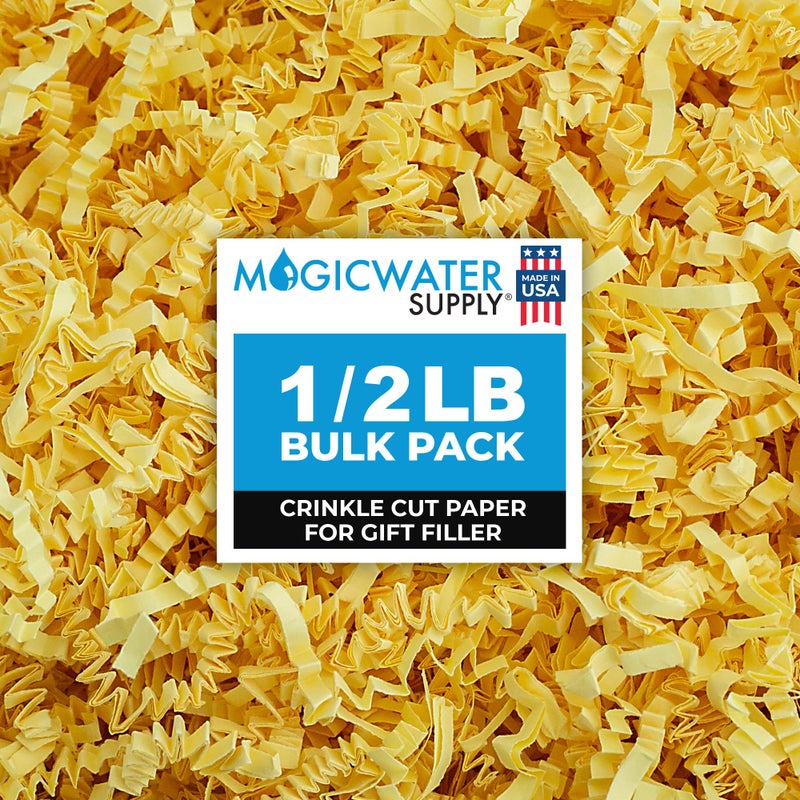 MagicWater Supply MagicWater Crinkle Cut Paper for Gift Baskets - 1/2 LB - Canary - Perfect for Shredded Paper Filler, Basket Filler, Gift Boxes, Bridesmaid Gifts, Christmas Stuffers & More â€“ Ideal for All Occasions - Image 1